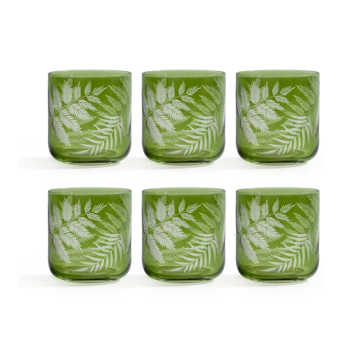BMH - Zodax Fern Leaf Rock Glasses (8)