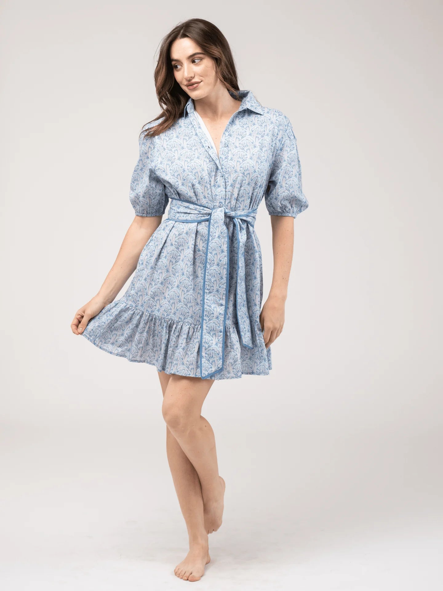 Monica Dress - Swirl Blue