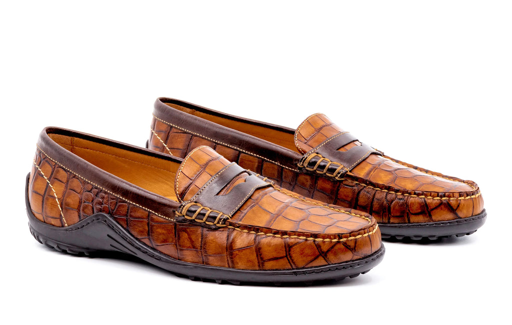 Bill Alligator Grain Penny Loafers - 532228