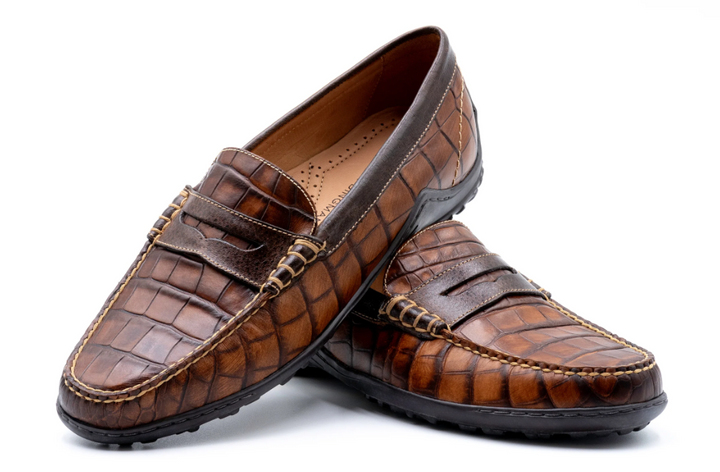 Bill Alligator Grain Penny Loafers - 532228