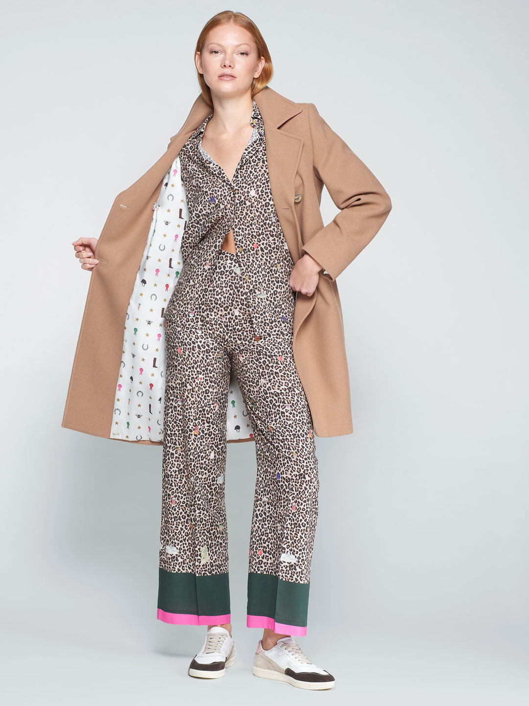 WOOL DOUBLE BREASTED COAT - CAMEL