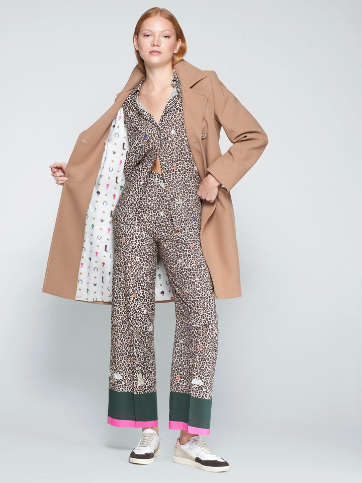 WOOL DOUBLE BREASTED COAT - CAMEL