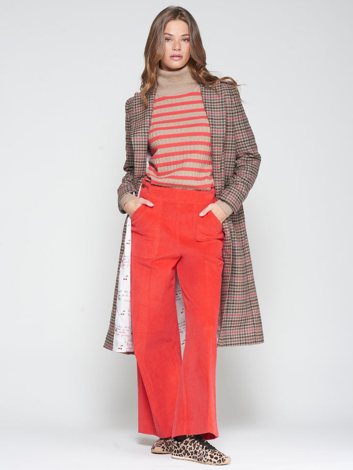 WOOL-BLEND COAT - HOUNDSTOOTH
