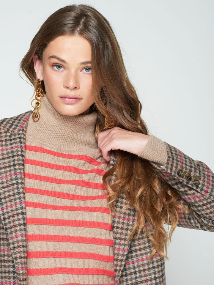 WOOL-BLEND COAT - HOUNDSTOOTH