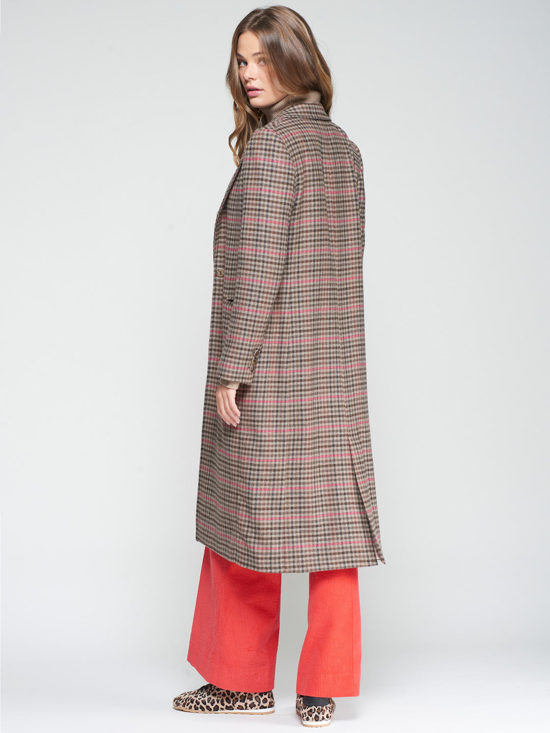 WOOL-BLEND COAT - HOUNDSTOOTH