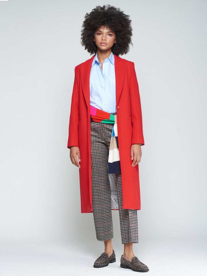 RED COAT WITH GOLD BUTTONS