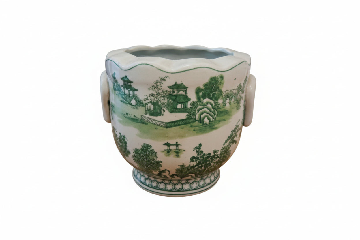 BMH - Green Chinoiserie Cachepot (1)