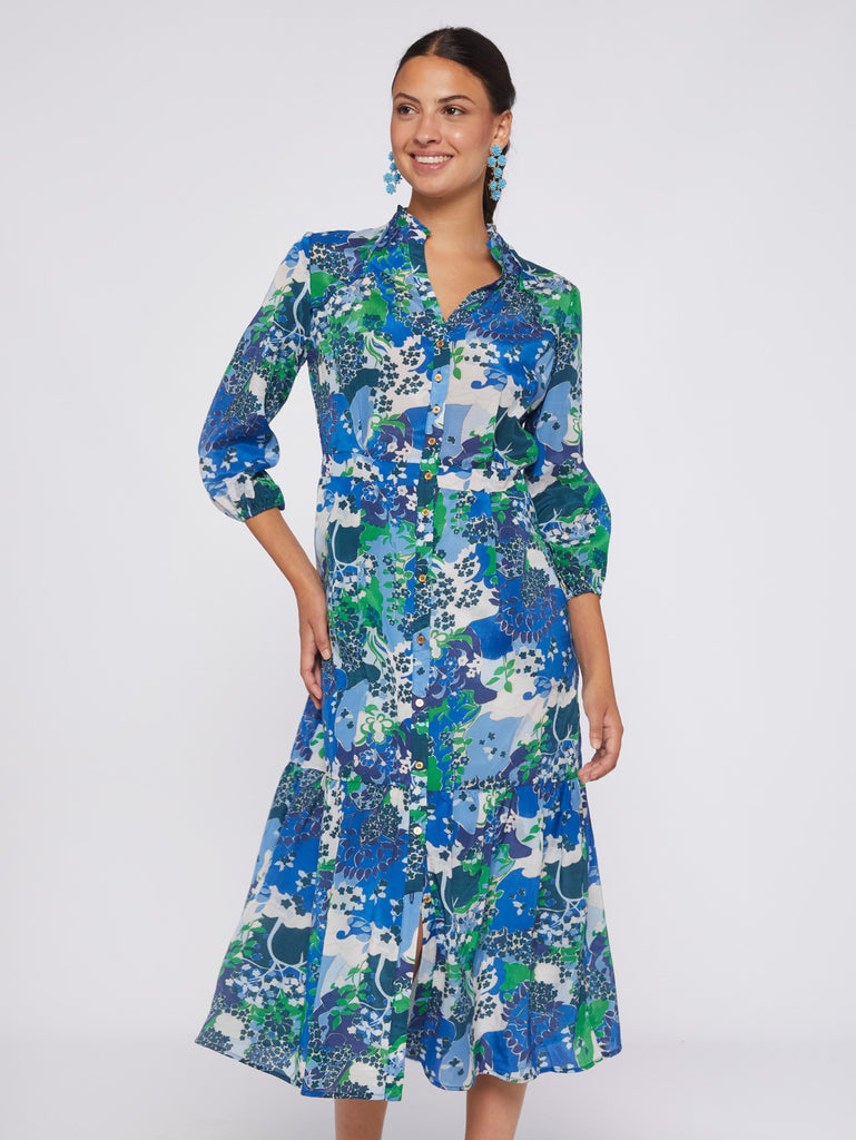 Brielle Midi Dress in Blue Blossom