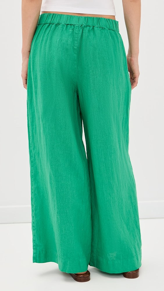 Maisie Pull-On Wide Leg Crop-Kelly Green
