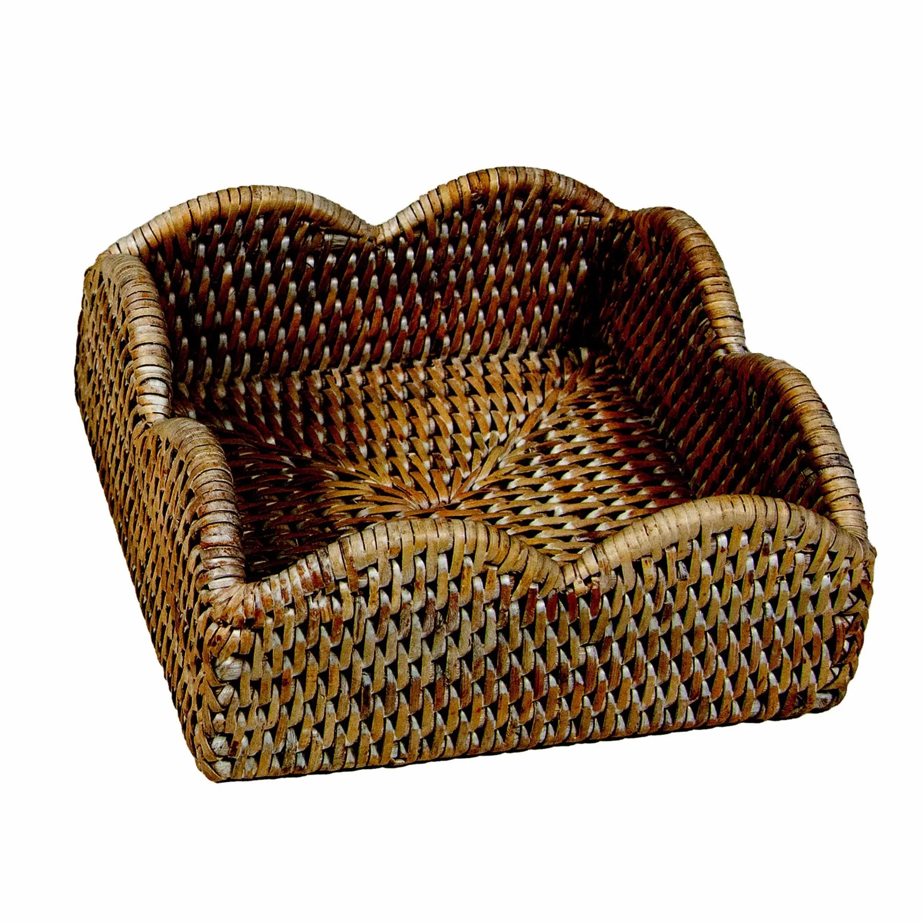 BMH - Scalloped Rattan Luncheon Napkin Holder