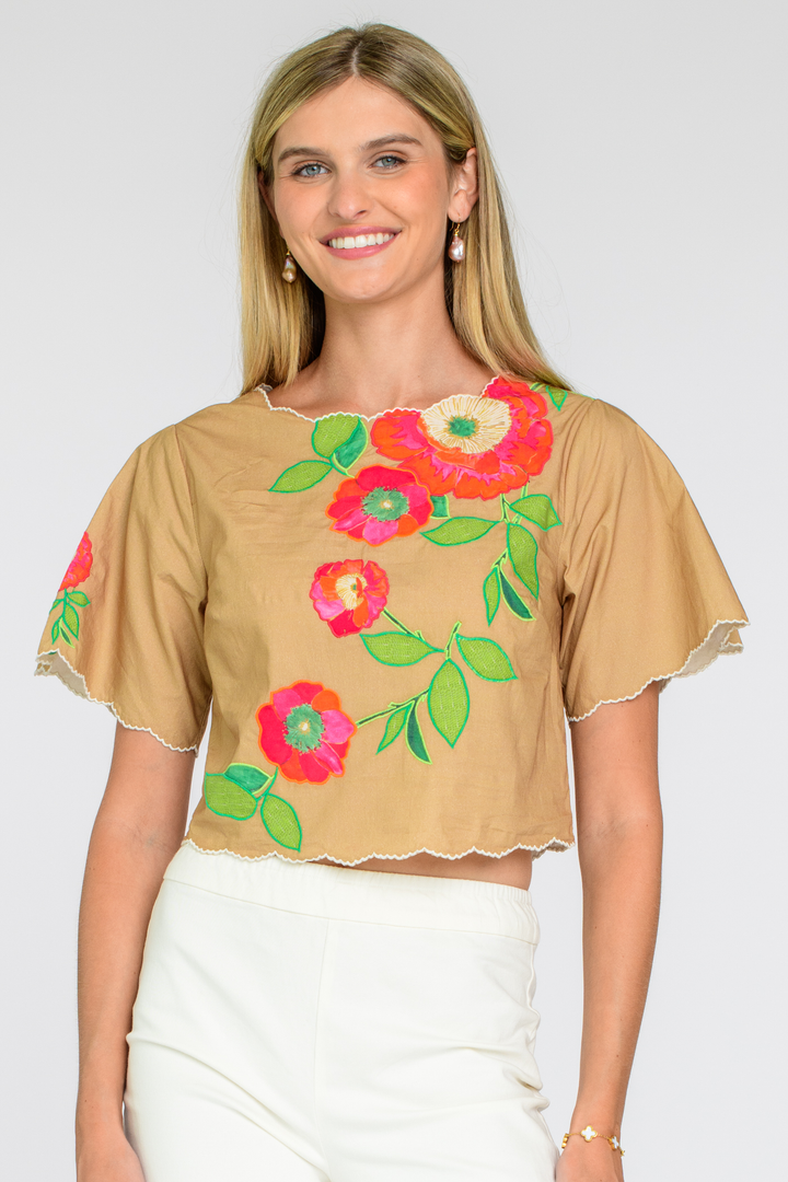 Paloma Top - Poppy Patch Iced Coffee