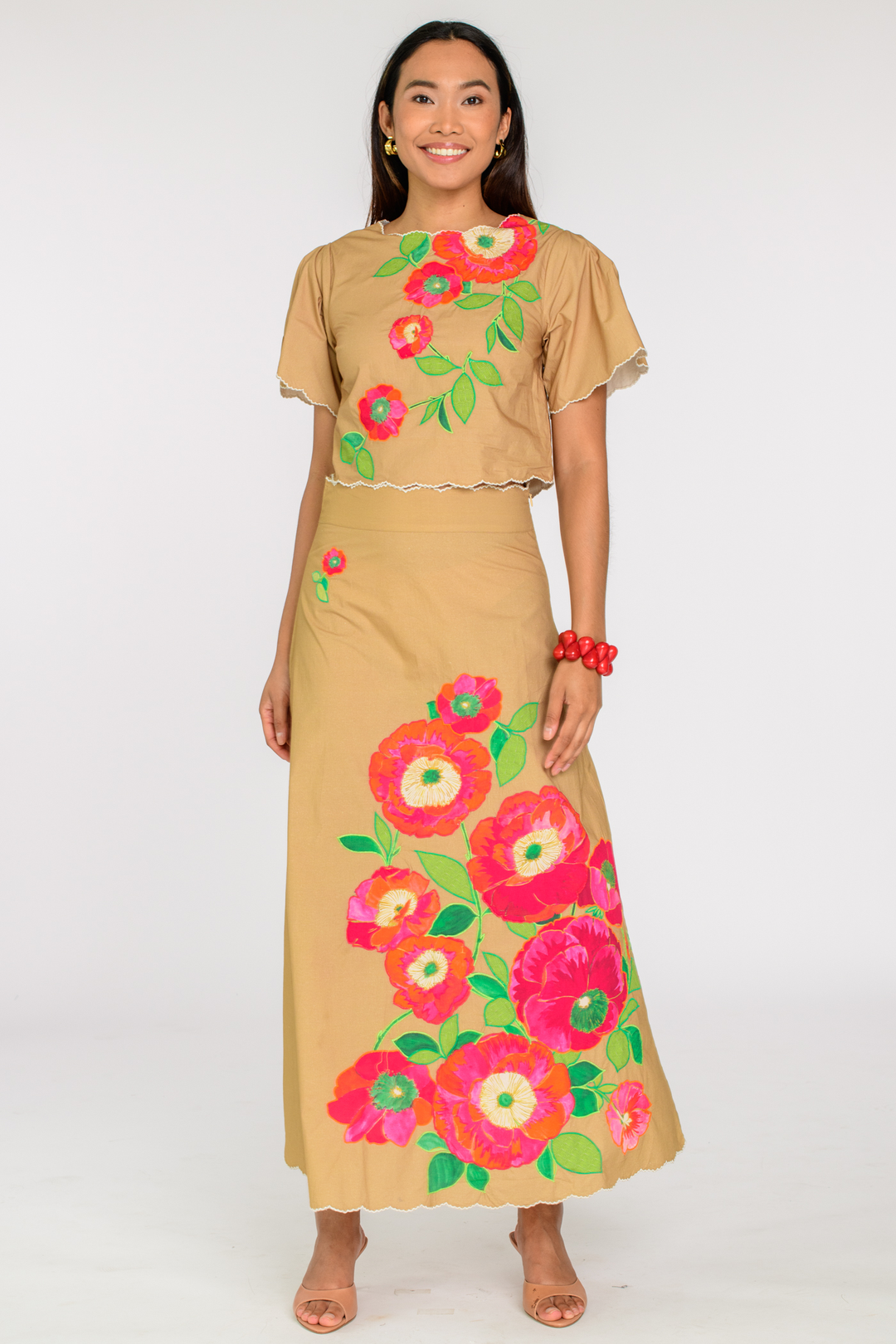 Anita Skirt - Poppy Patch Iced Coffee