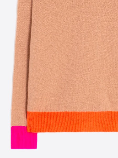 KNIT SWEATER POLO - ORANGE/PINK