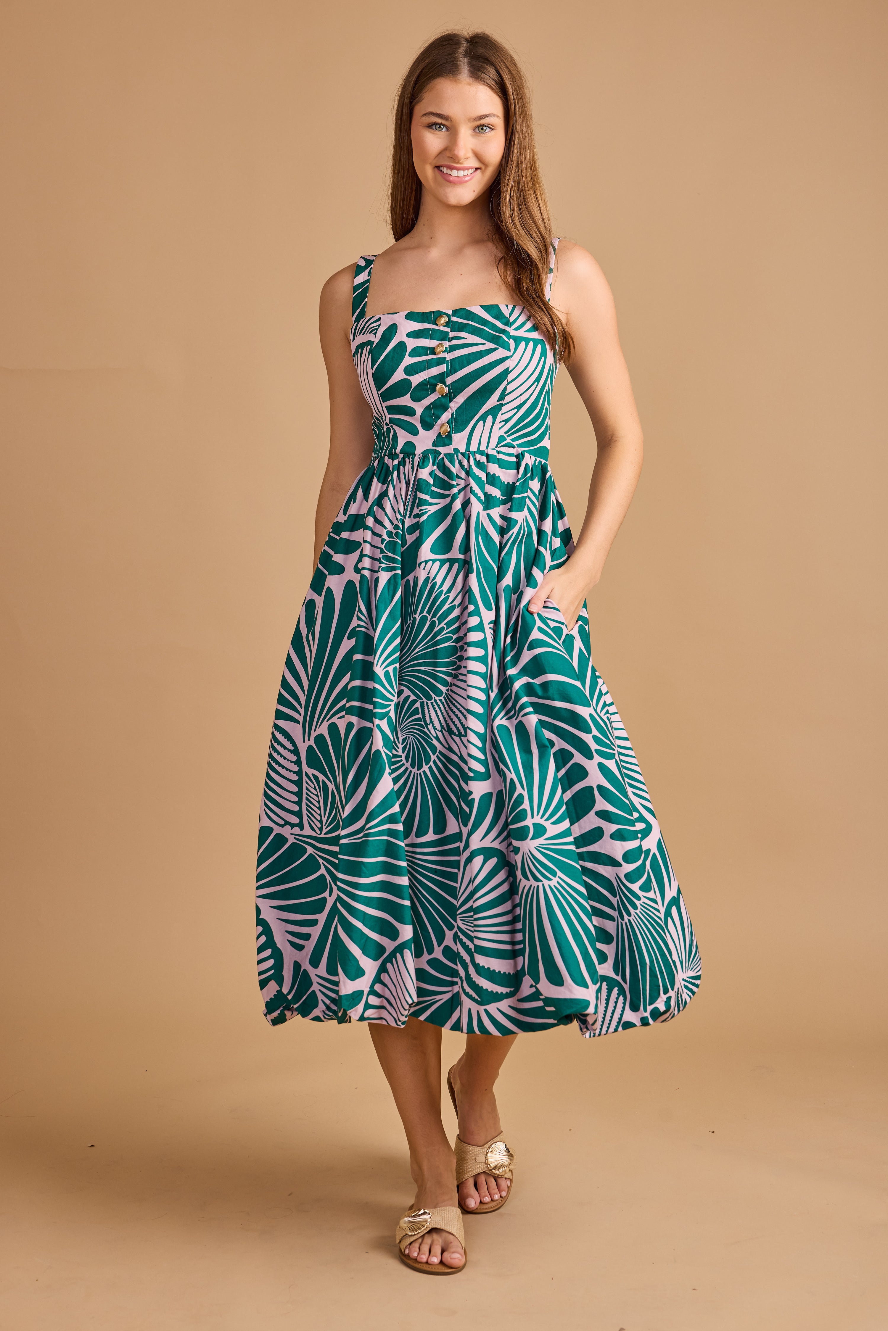 Georgia Dress - Seaweed Shell