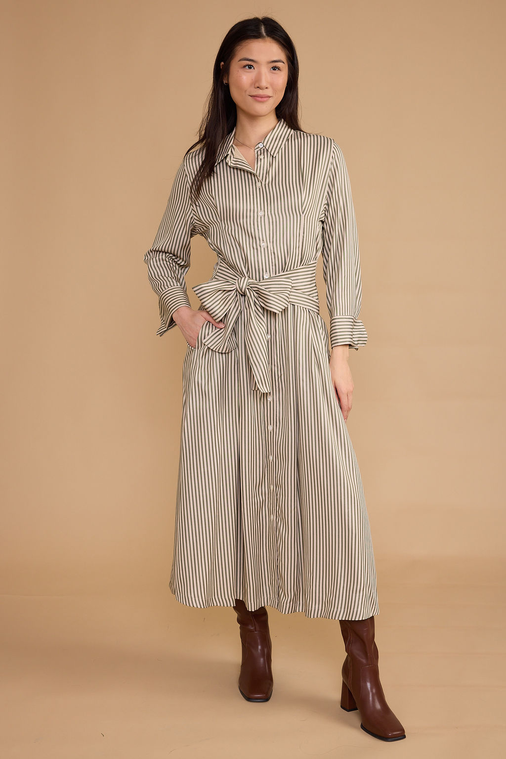 Miles Dress - Grove Stripe