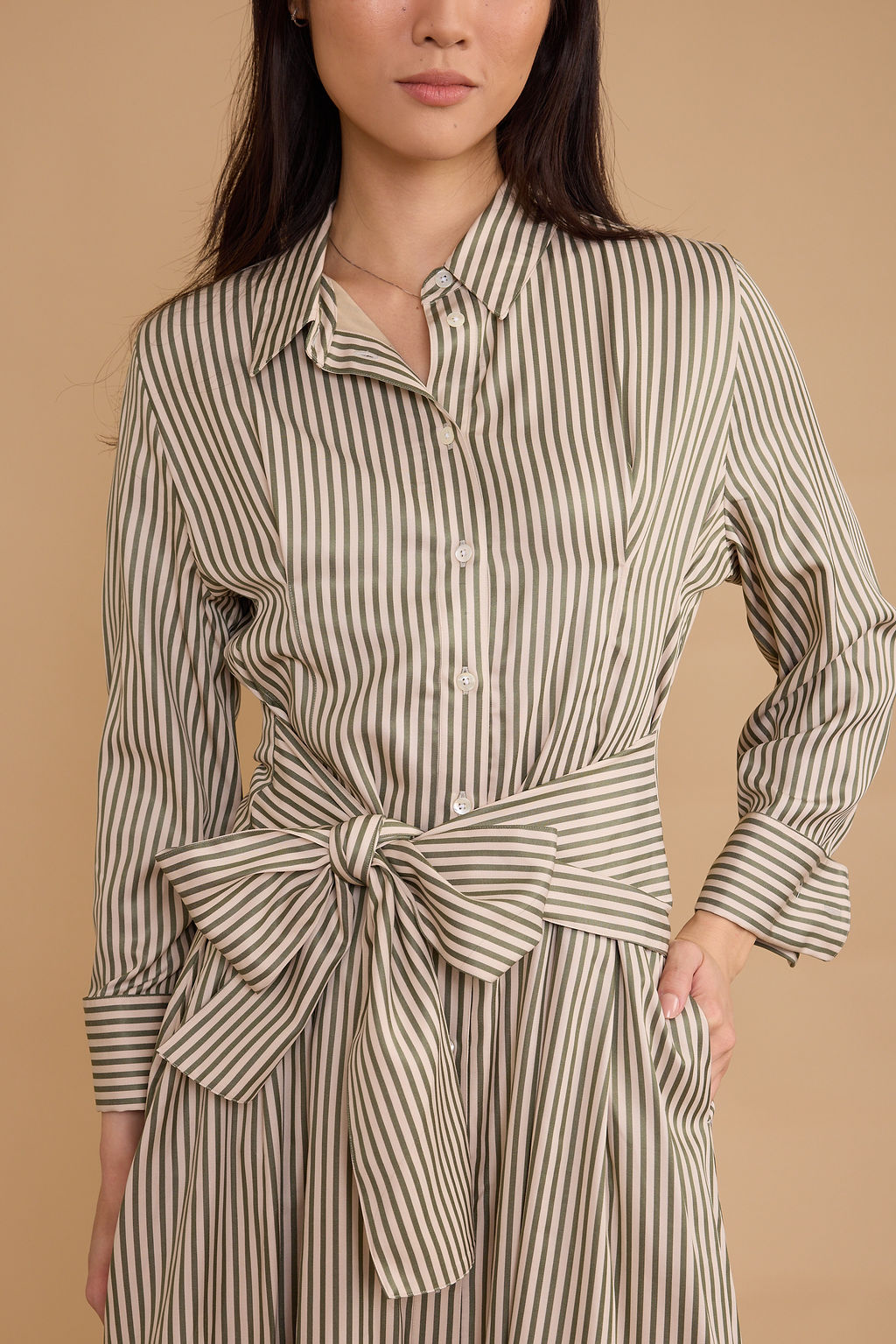 Miles Dress - Grove Stripe