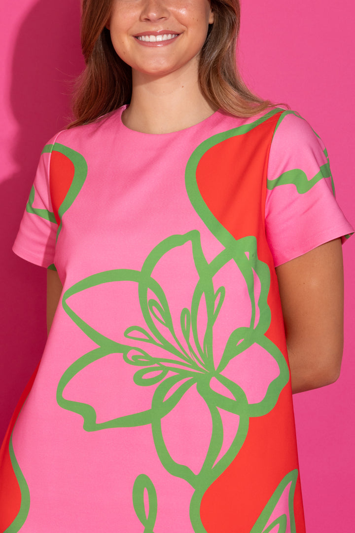 Elliot Dress - Fuschia Outline