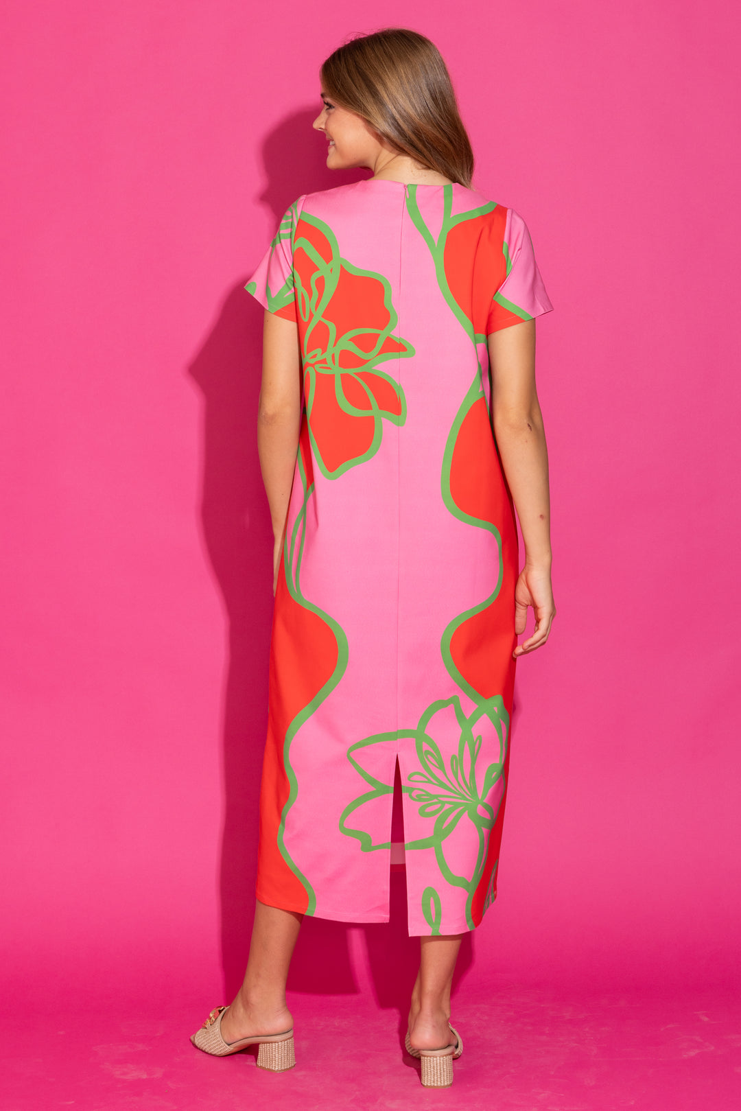 Elliot Dress - Fuschia Outline