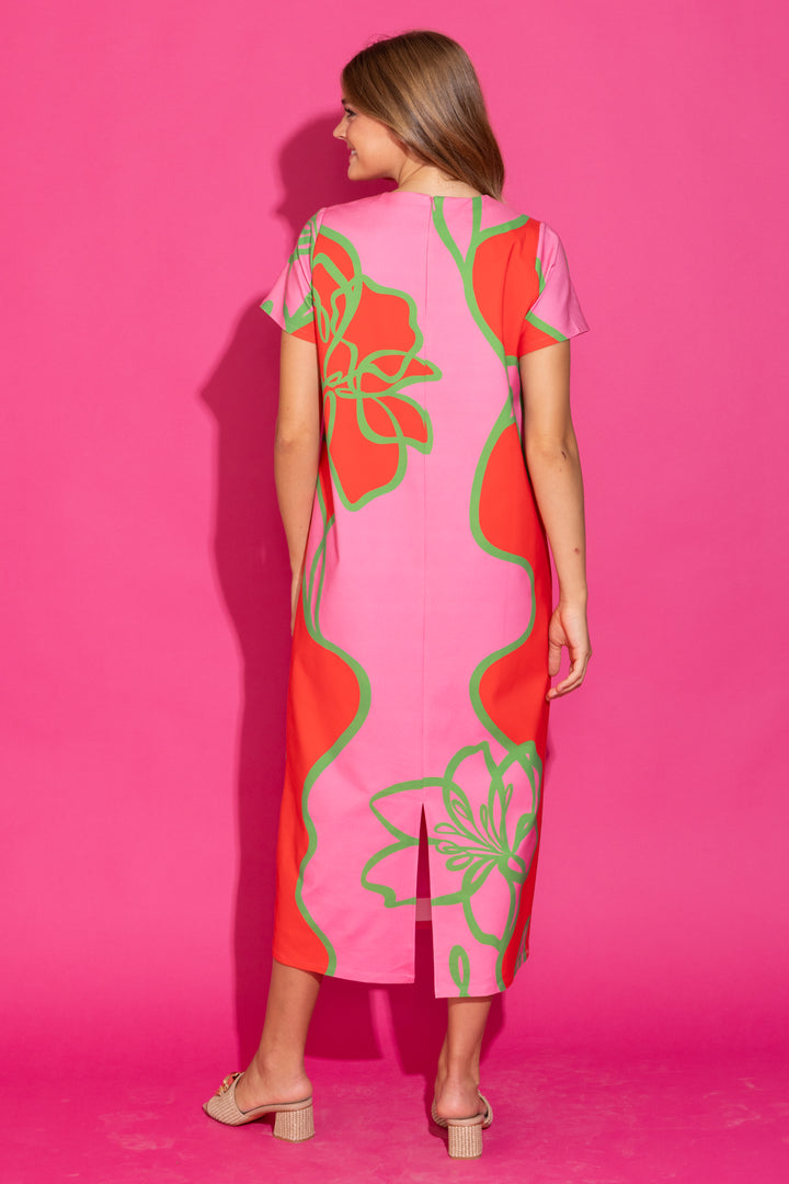 Elliot Dress - Fuschia Outline