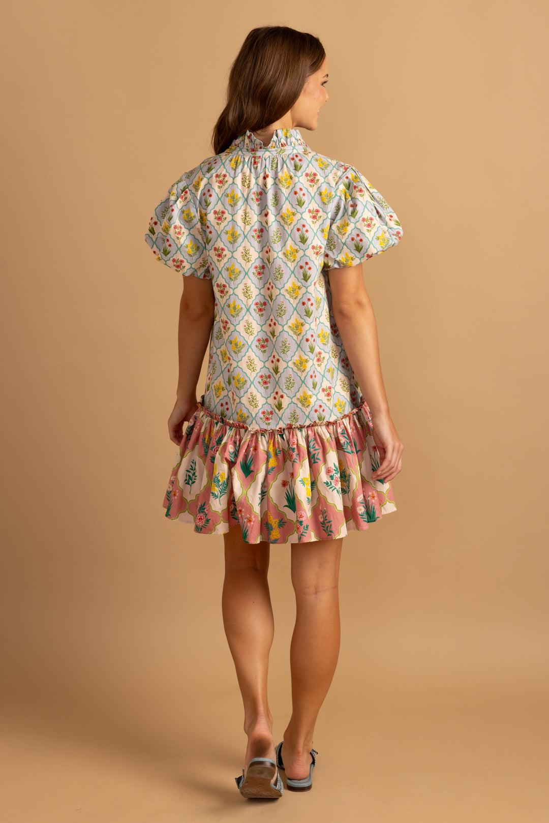 Gia Dress - Rose/Blue Blossom