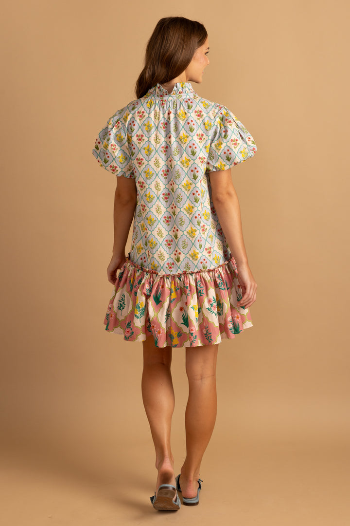Gia Dress - Rose/Blue Blossom