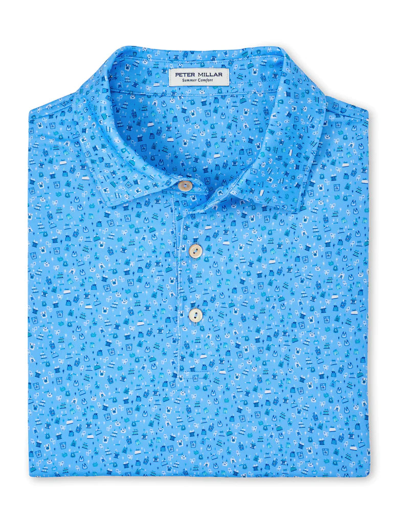 Light of My Life Performance Jersey Polo in Cottage Blue