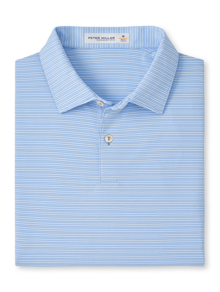 Featherweight Stripe Performance Polo-Bluebird