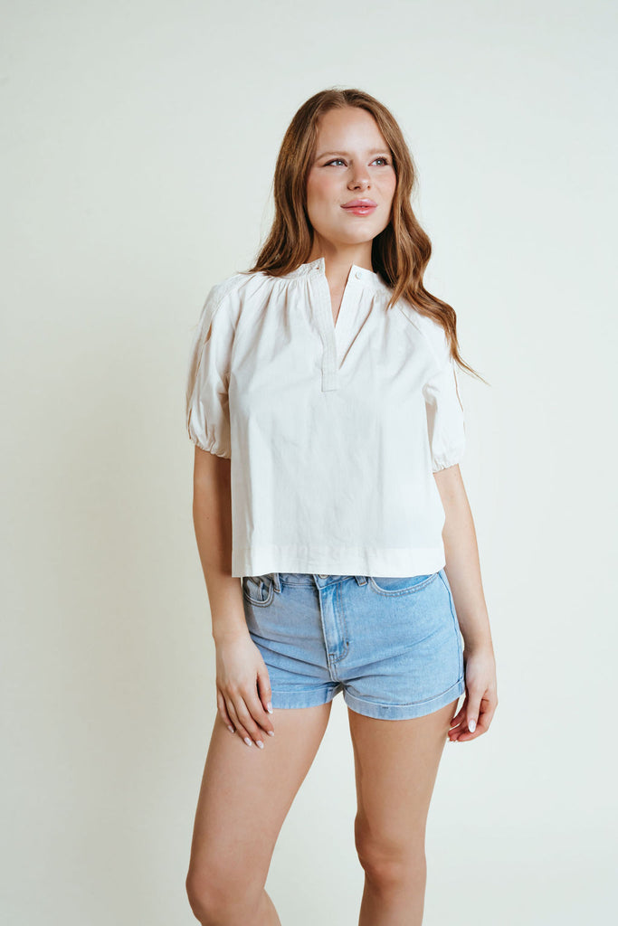 Henley Blouse Bone