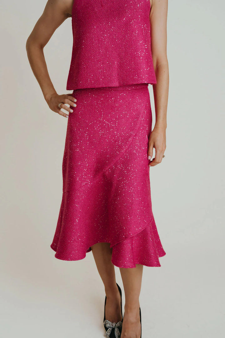 Rae Skirt - Pink Tweed