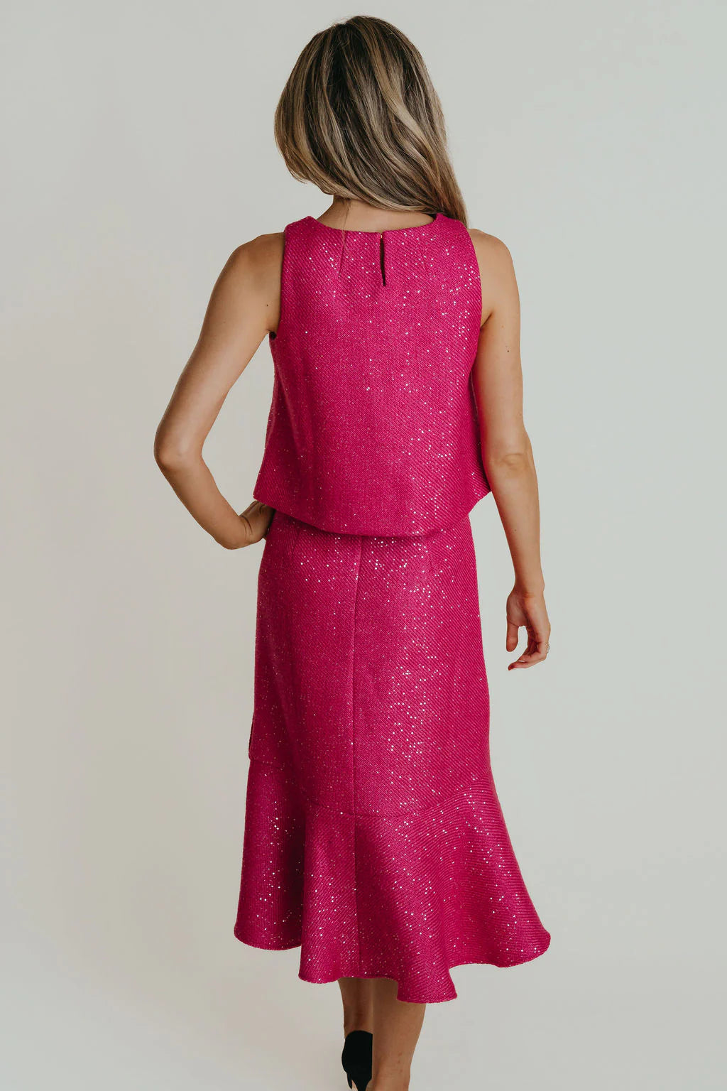June Top - Pink Tweed