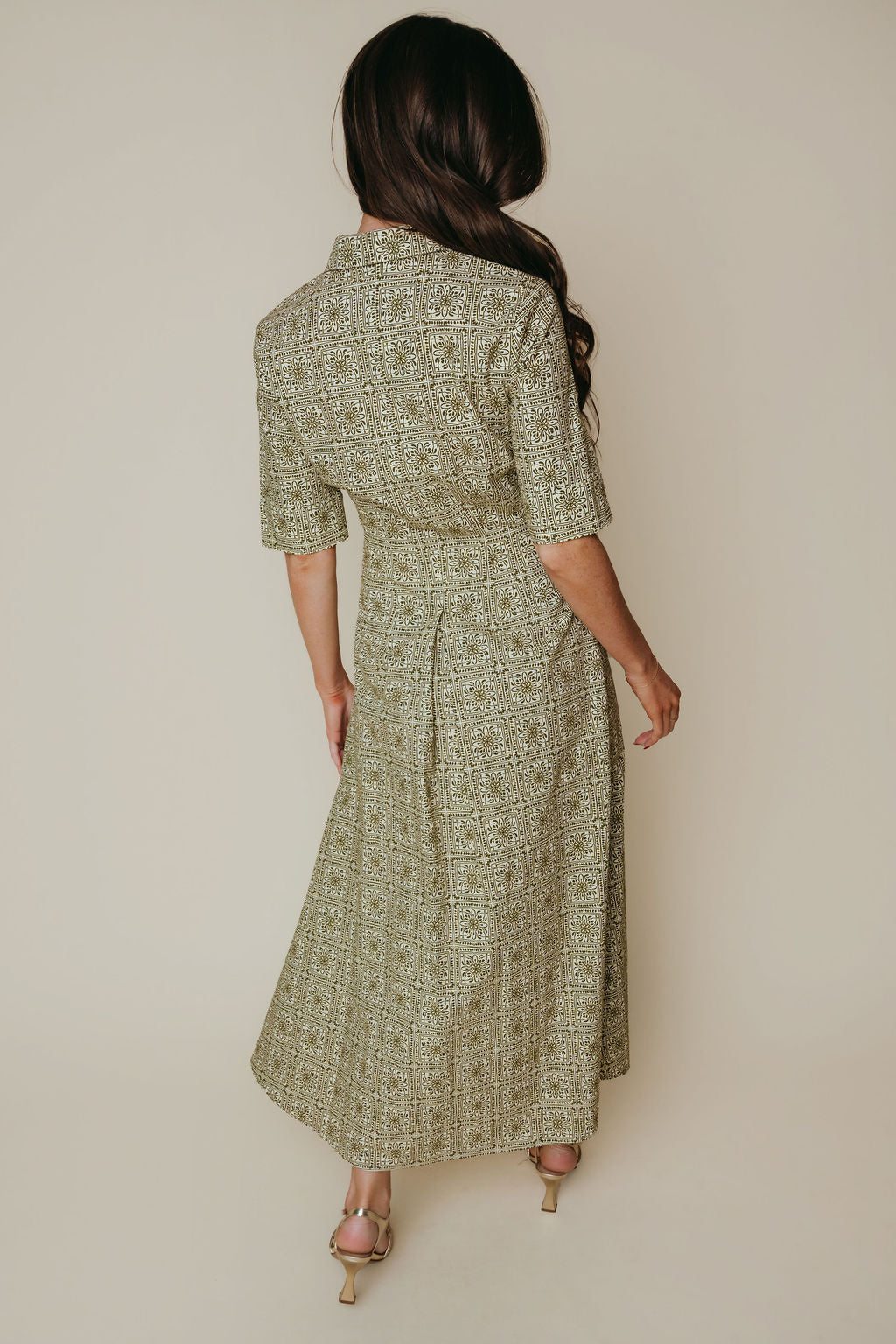 Callie Dress - Olive Tile