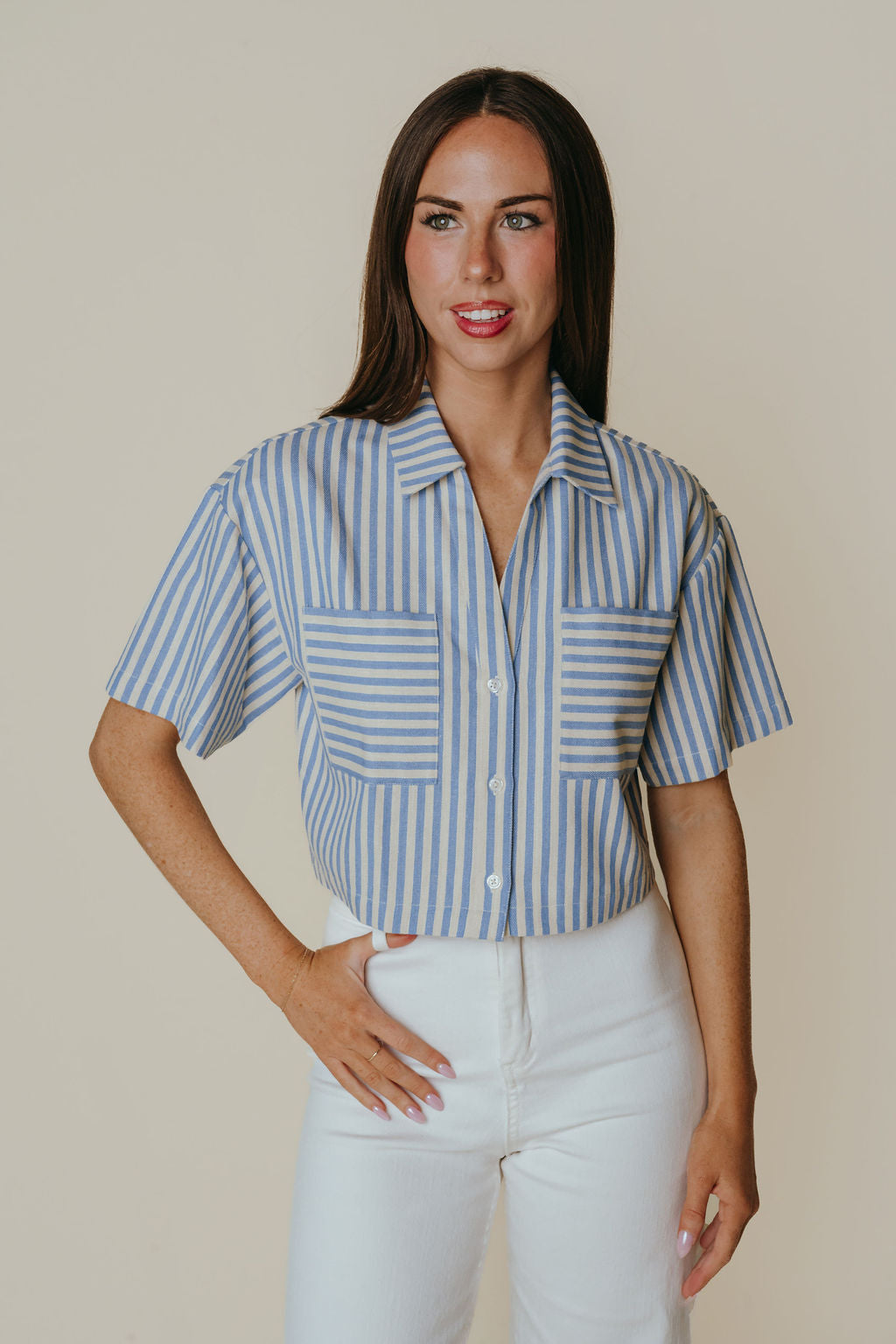 Trish Top - Blue Stripe