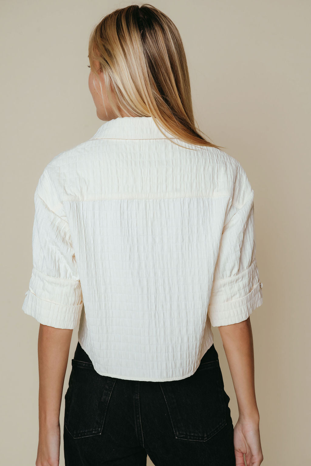 Maeve Top - Bone Textured Fabric