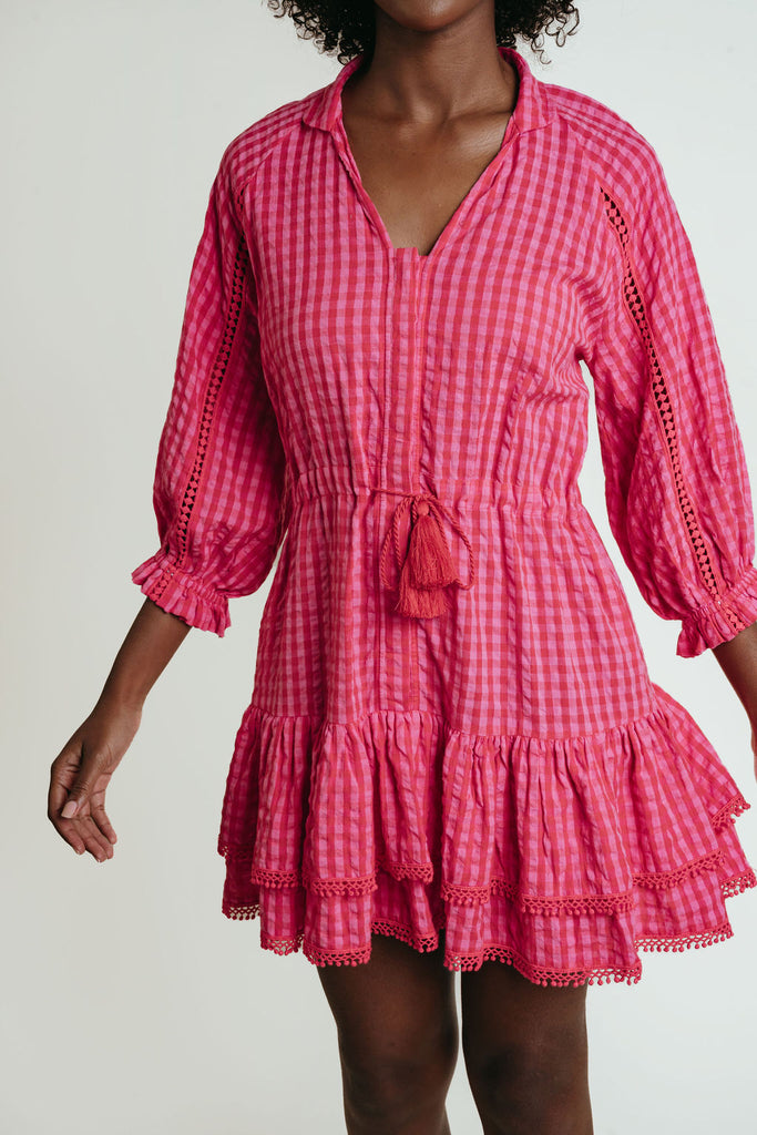 Janie Dress Pink & Red Check