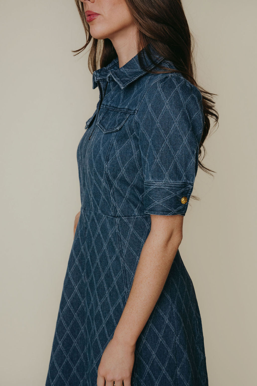 Cadence Dress - Textured Denim