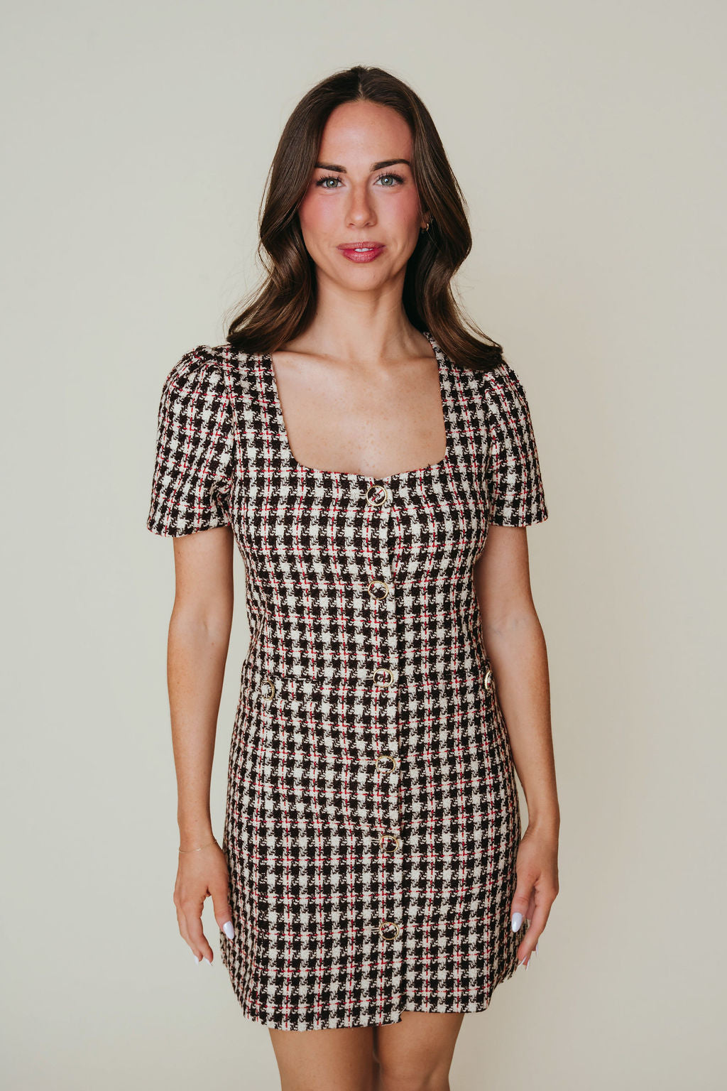 Celia Dress - Checked Tweed