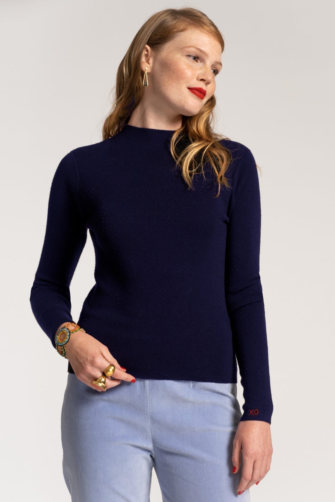 Marie Sweater w/Long Sleeve-Navy