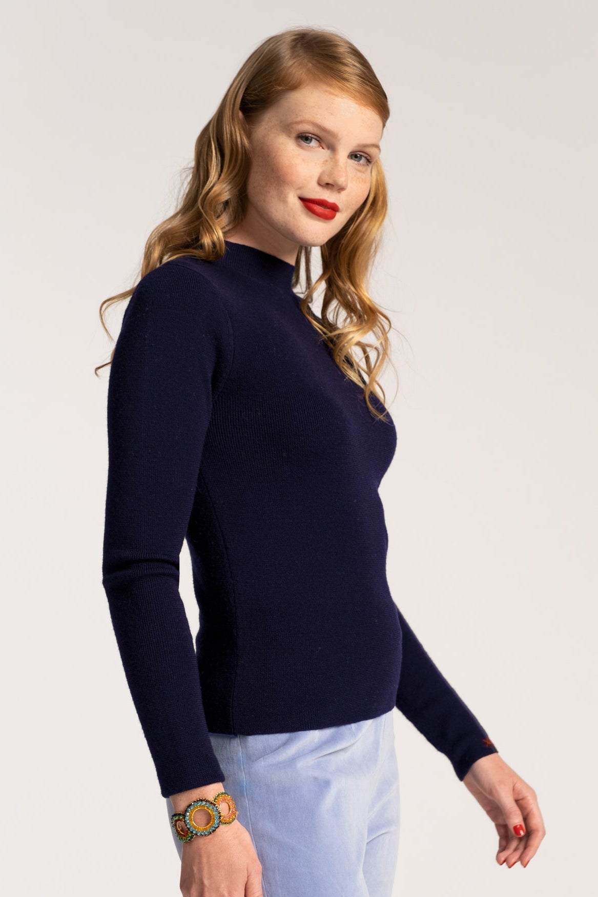 Marie Sweater w/Long Sleeve-Navy