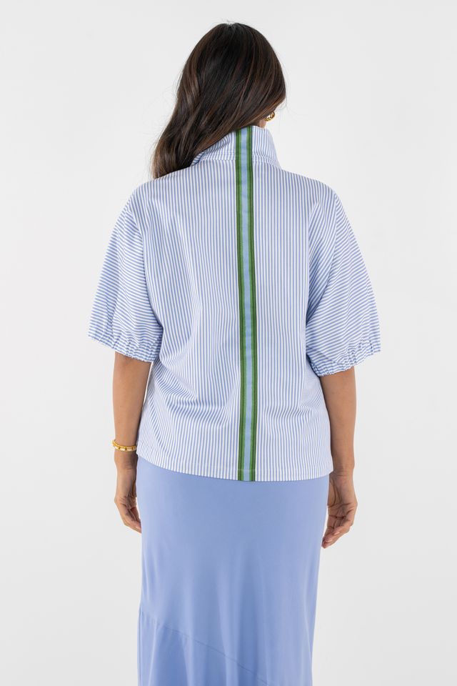 Poppy Top - Grapemist Stripe