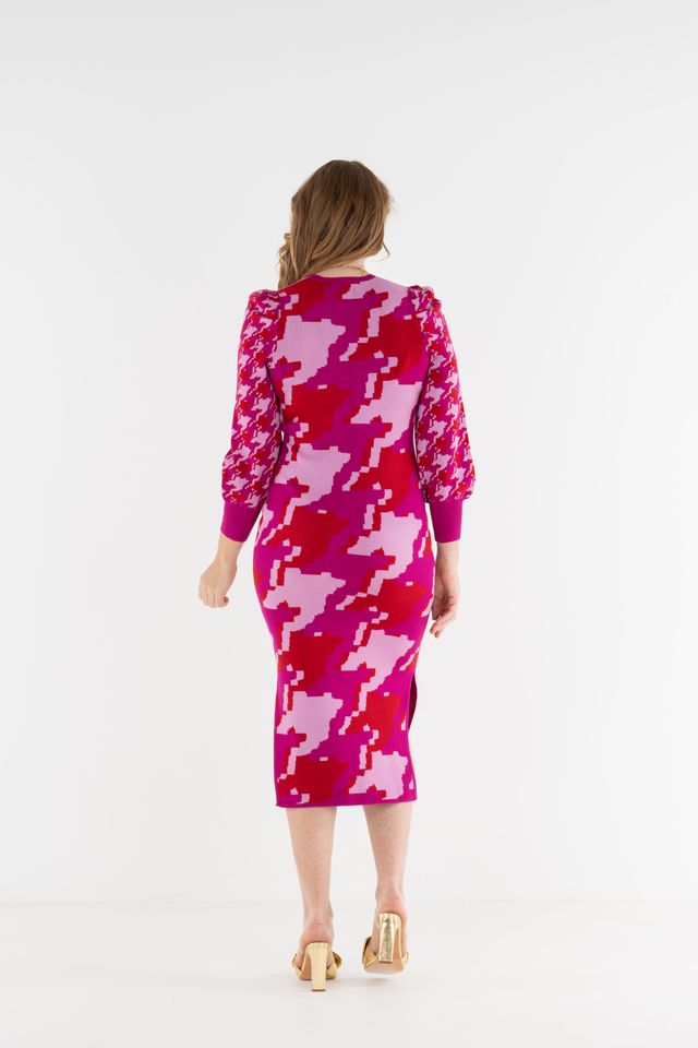 Lane Sweater Dress - Houndstooth