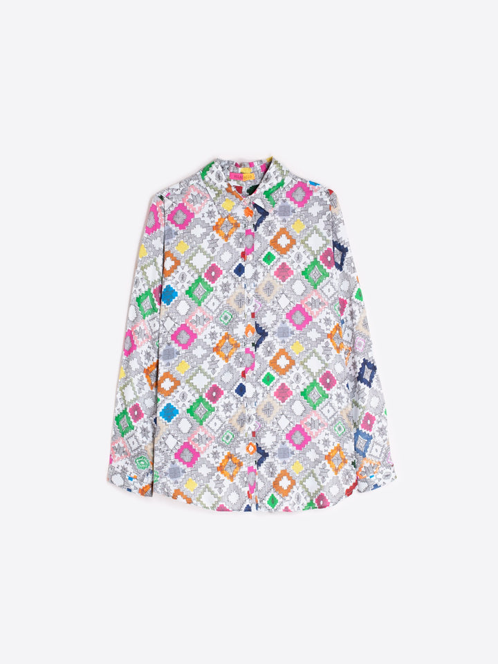 MULTICOLOURED IKAT PRINT SHIRT - 32927
