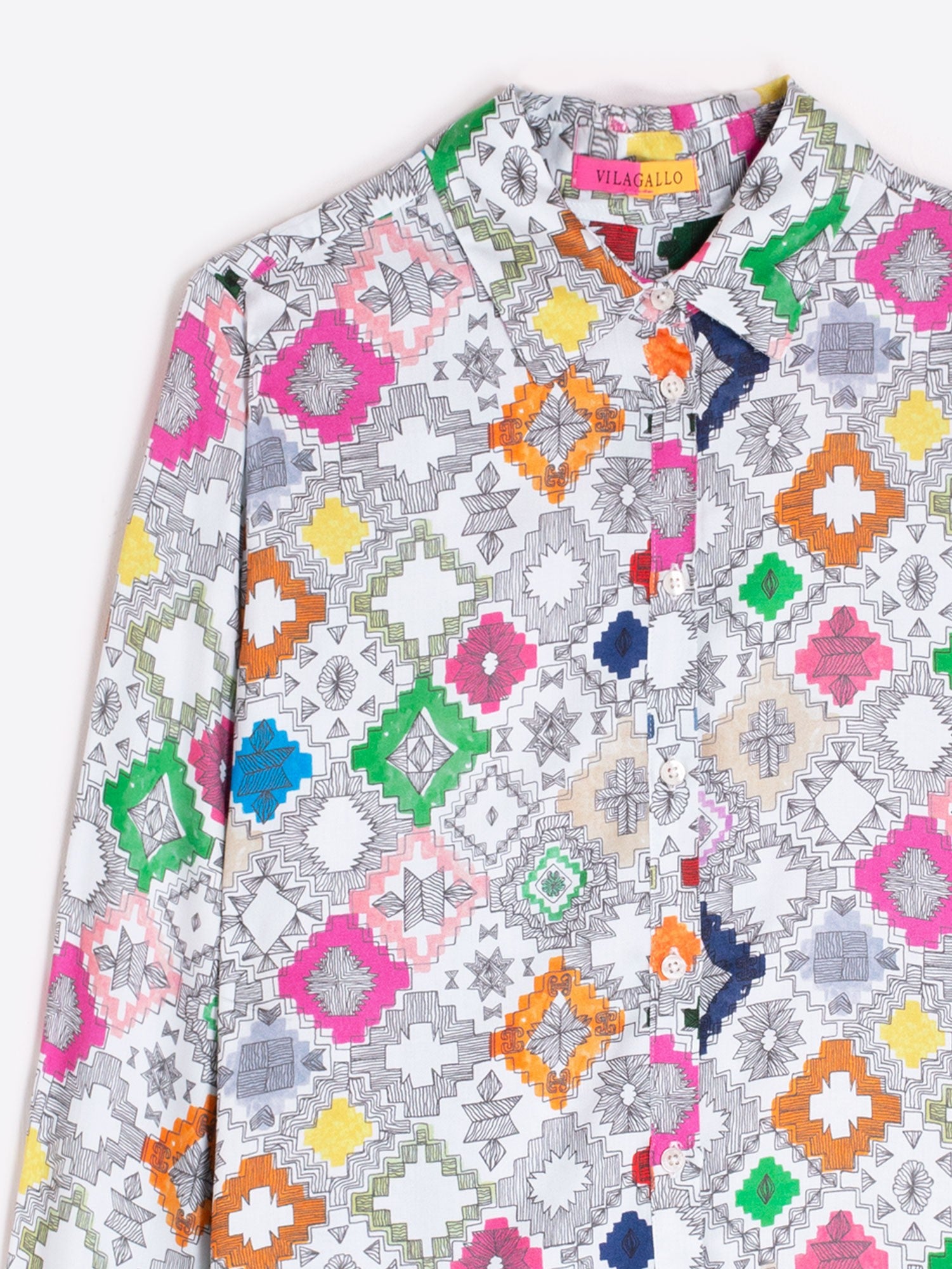 MULTICOLOURED IKAT PRINT SHIRT - 32927