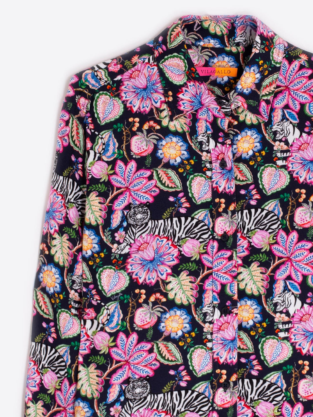 TIGER & FLORAL PRINT SHIRT