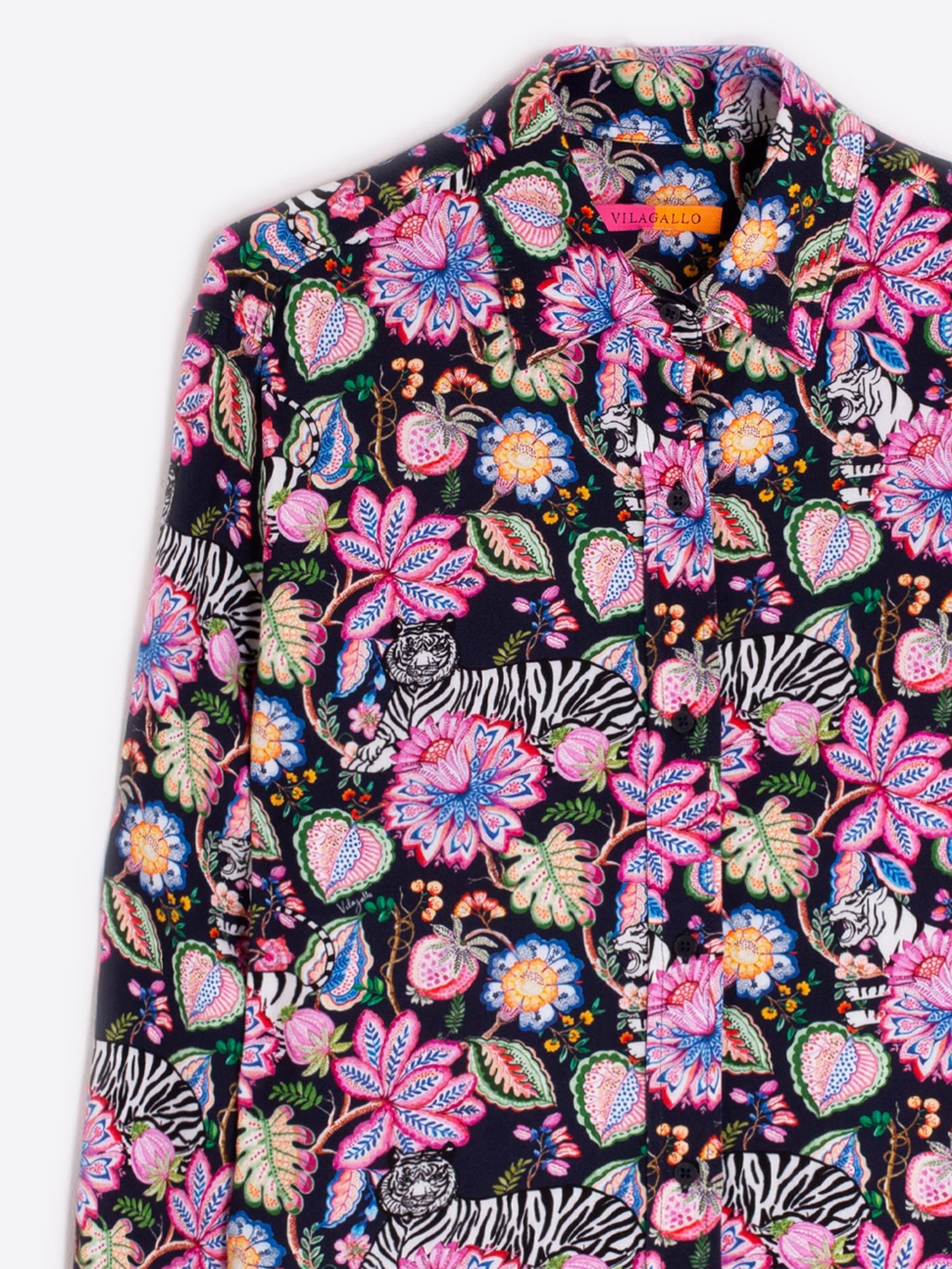 TIGER & FLORAL PRINT SHIRT