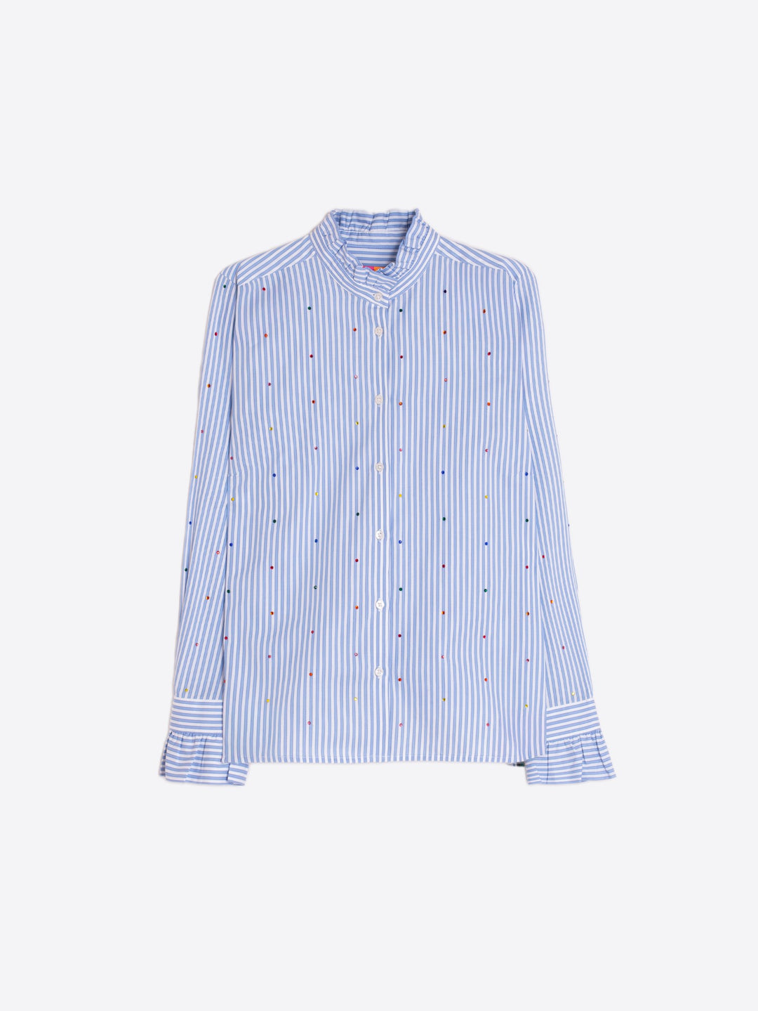 STRIPED SHIRT W/ MULTICOLORED STRASS - 32655