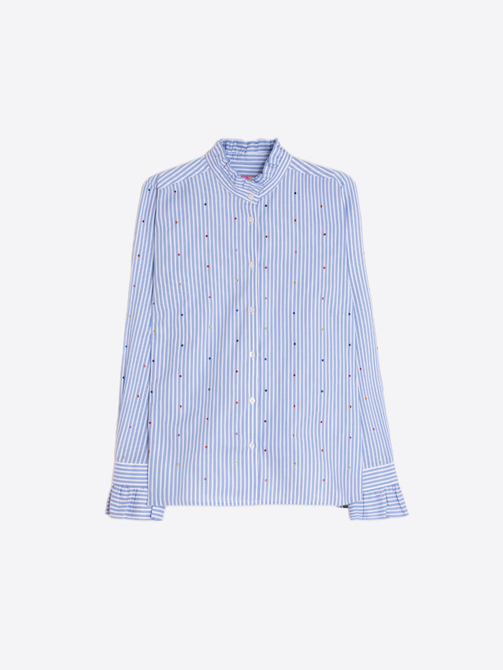 STRIPED SHIRT W/ MULTICOLORED STRASS - 32655