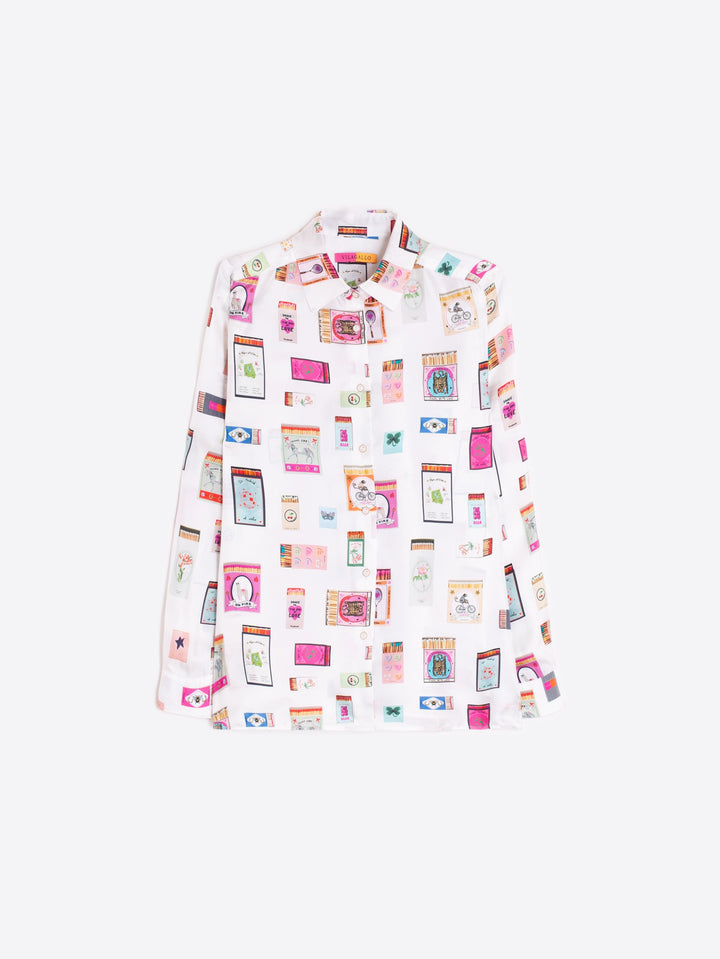 WHITE SHIRT MATCHBOX PRINT - 32968