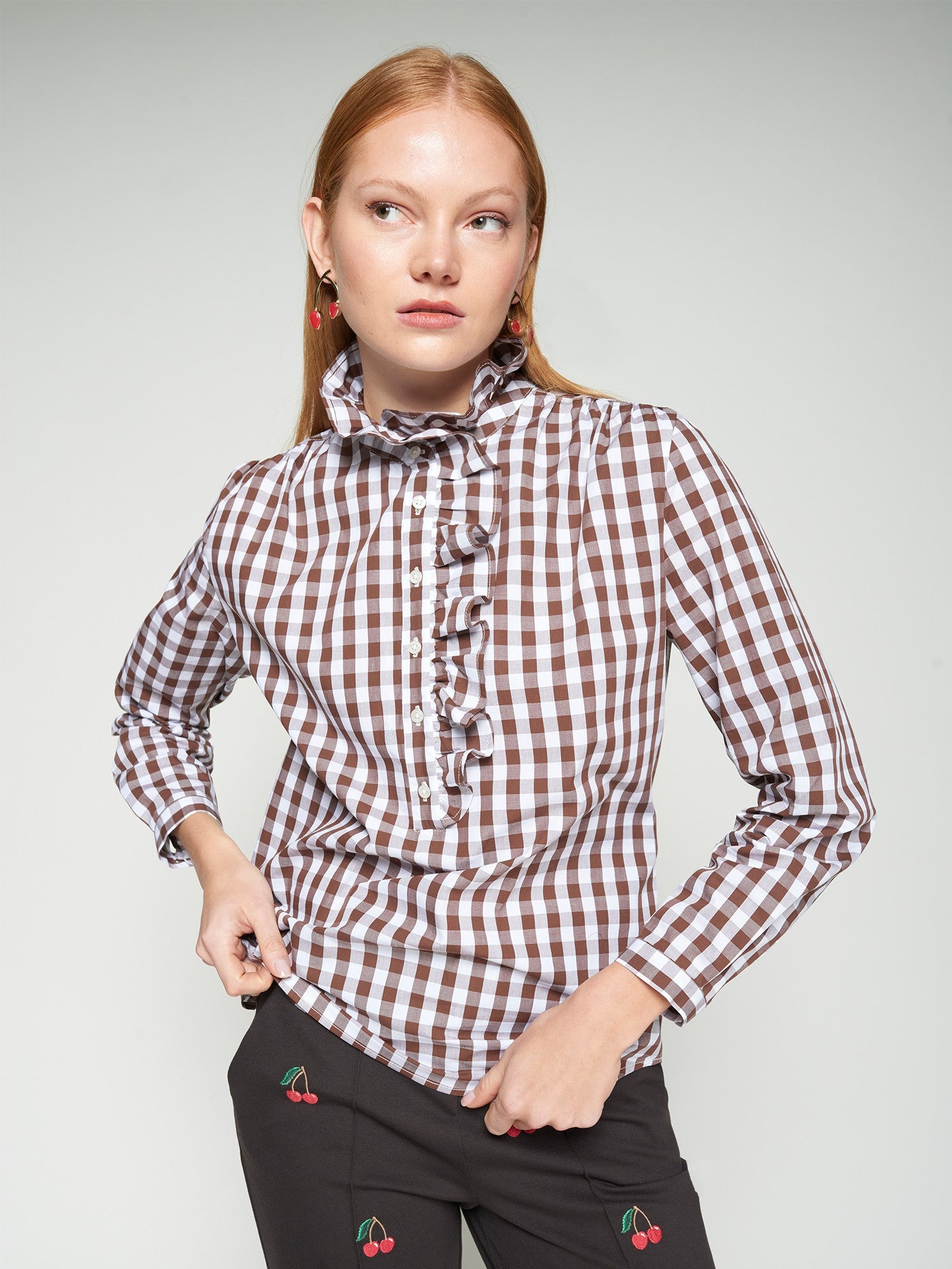 VICHY CHECK PATTERN - BROWN/WHITE