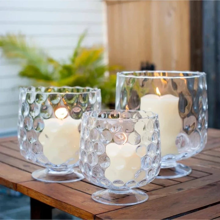 BMH - Small Glass Hurricane Pair