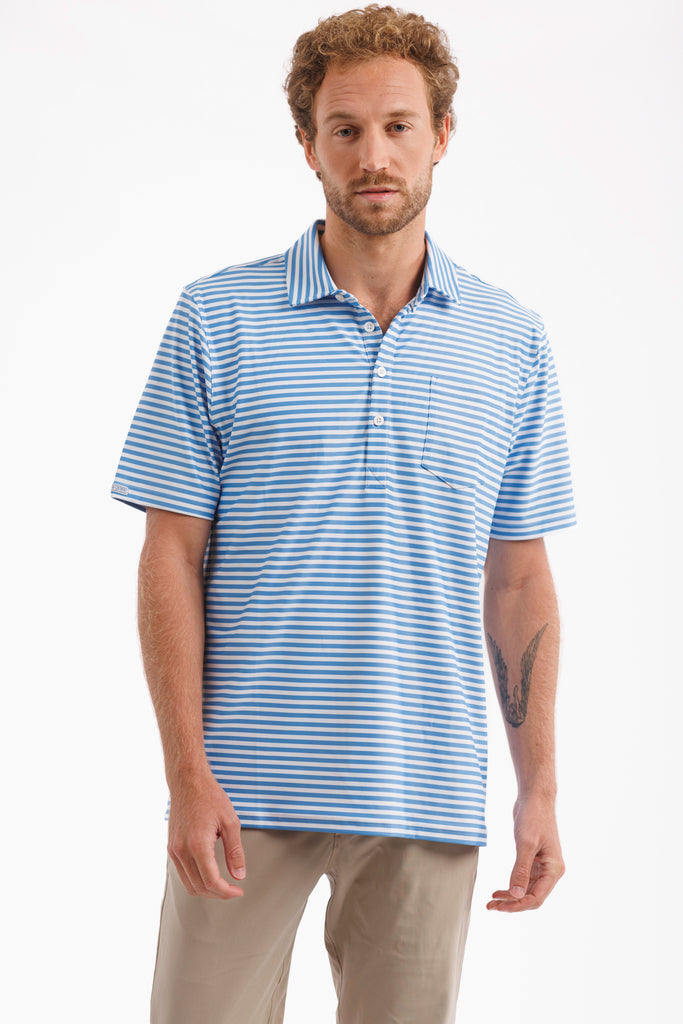 Stripe Polo - Blue